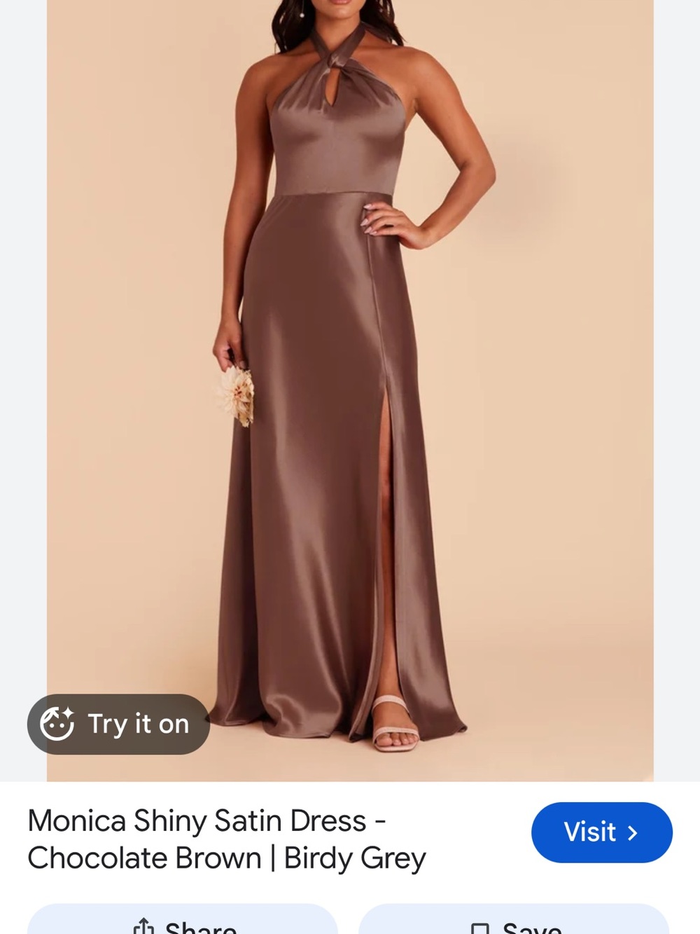Satin Maxi Skirt in Chocolate Brown